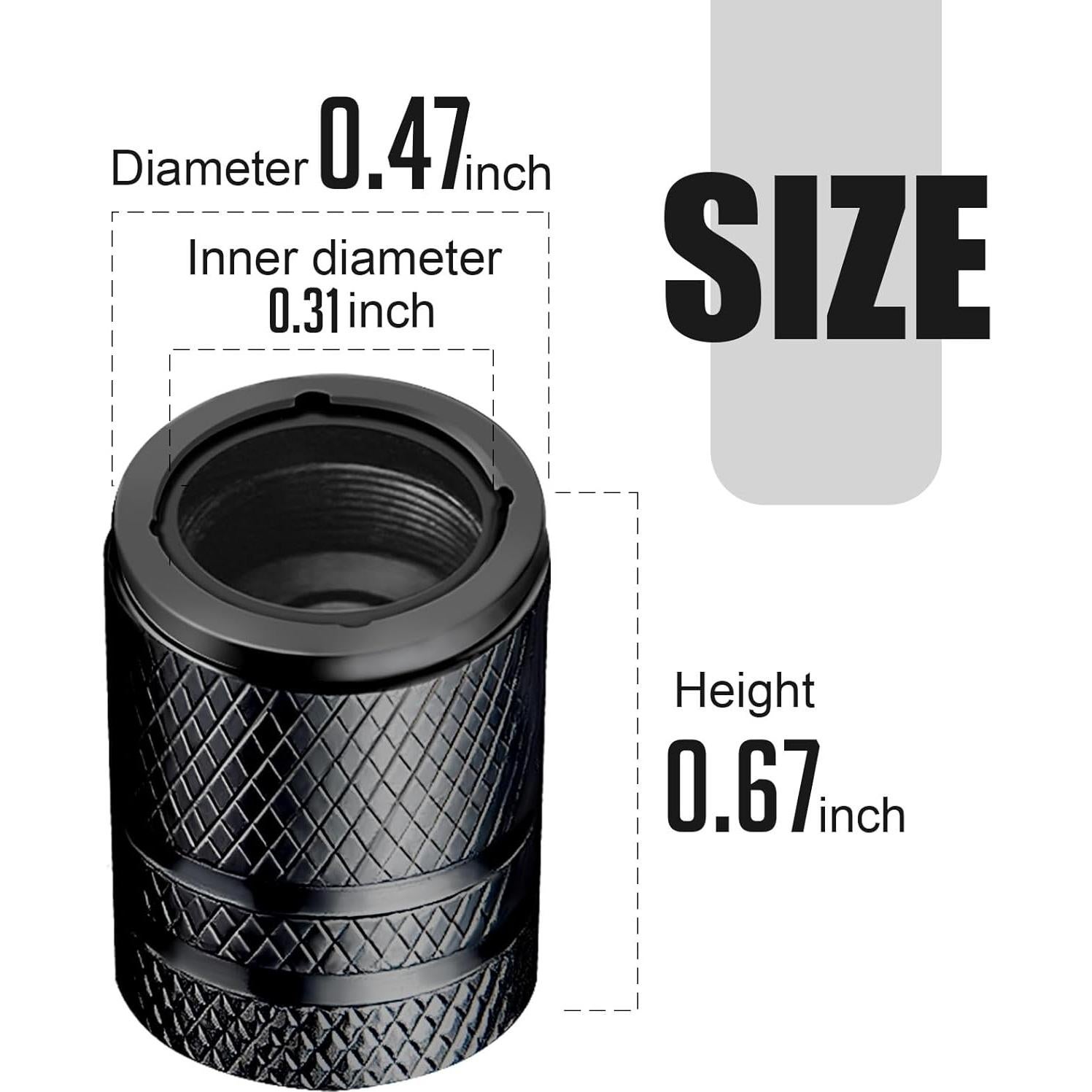 Tapas de Válvula de Neumático DESOUL - Paquete de 4 - Metal y Plástico