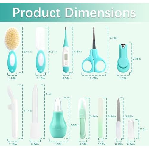 Kit de Cuidado para Bebés 13 en 1 WXA Verde - Aseo Infantil