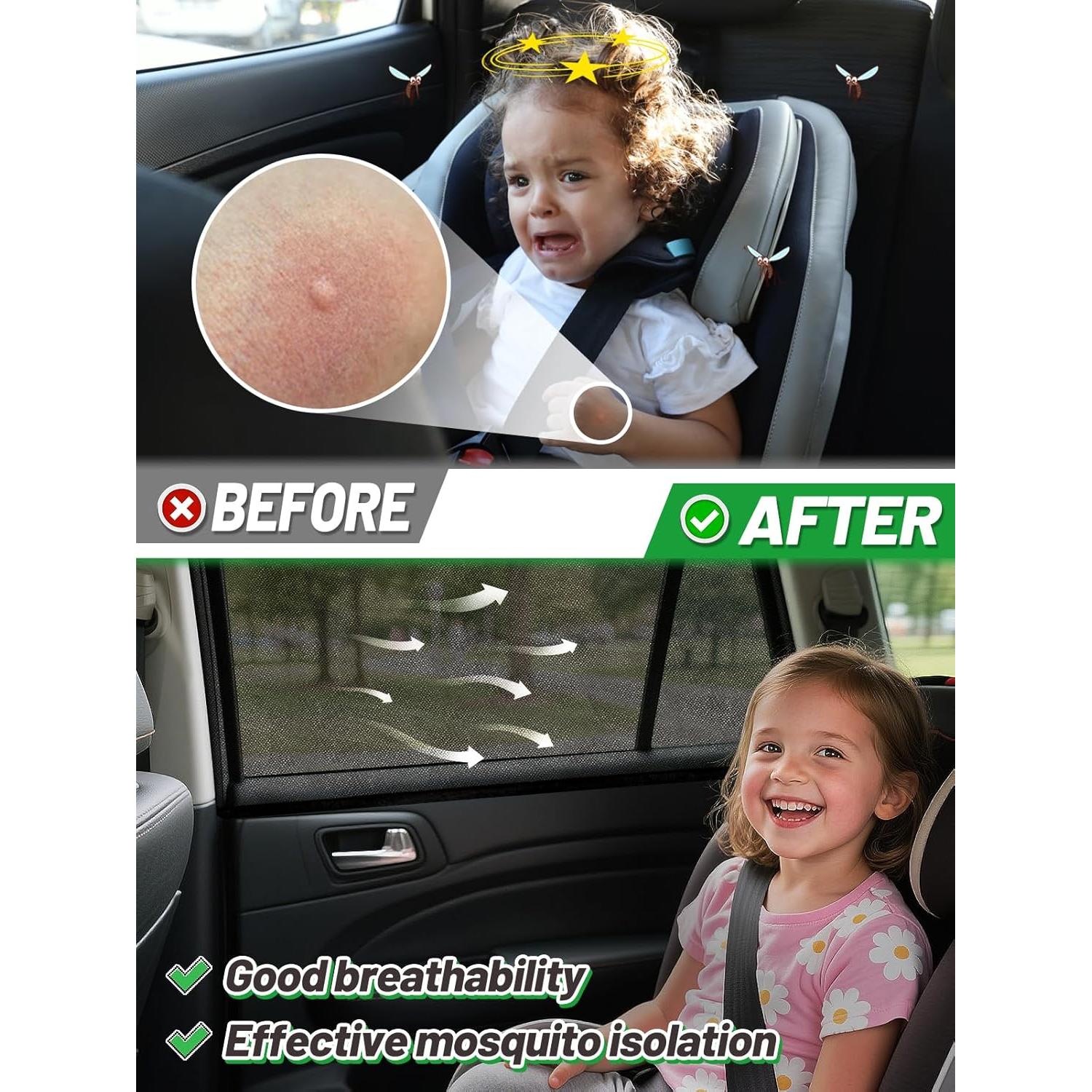 Sombrillas para Ventanas de Auto PAMASE para SUV - Paquete de 4