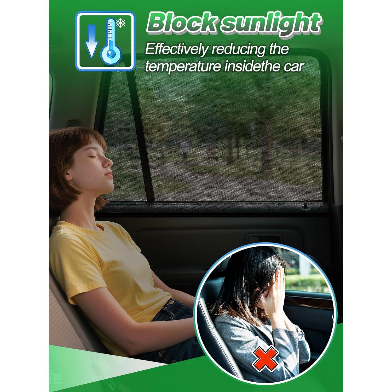 Sombrillas para Ventanas de Auto PAMASE para SUV - Paquete de 4