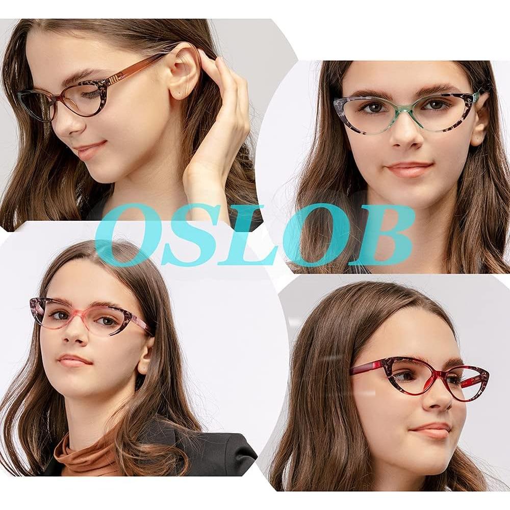 4 Gafas de Lectura Mujer OSLOB Bloqueo Luz Azul 1.75D