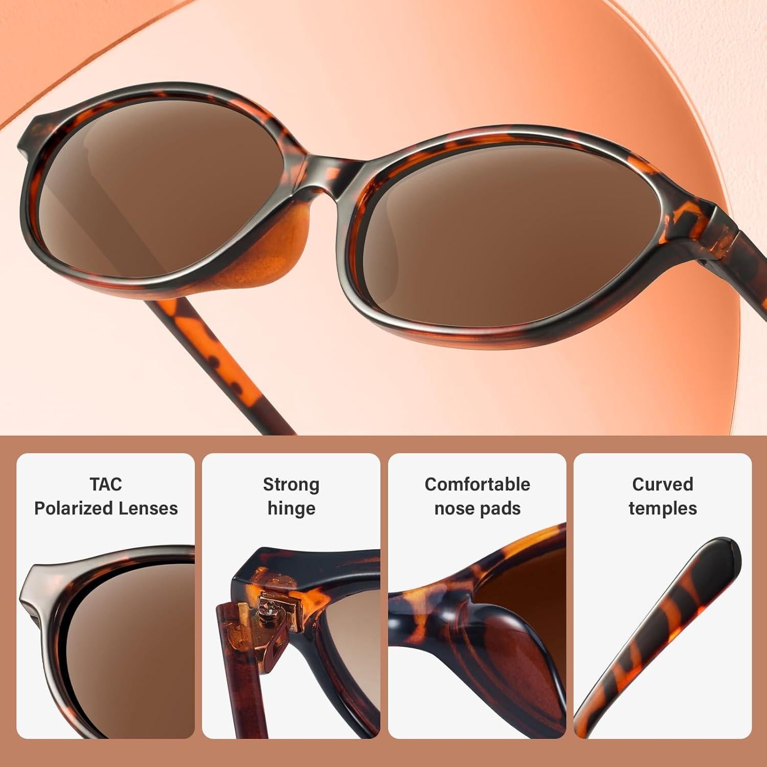 Gafas de Sol Retro Ovaladas KUGUAOK UV Protección Y2K