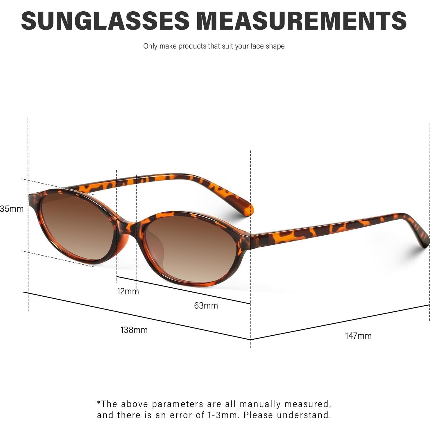 Gafas de Sol Retro Ovaladas KUGUAOK UV Protección Y2K