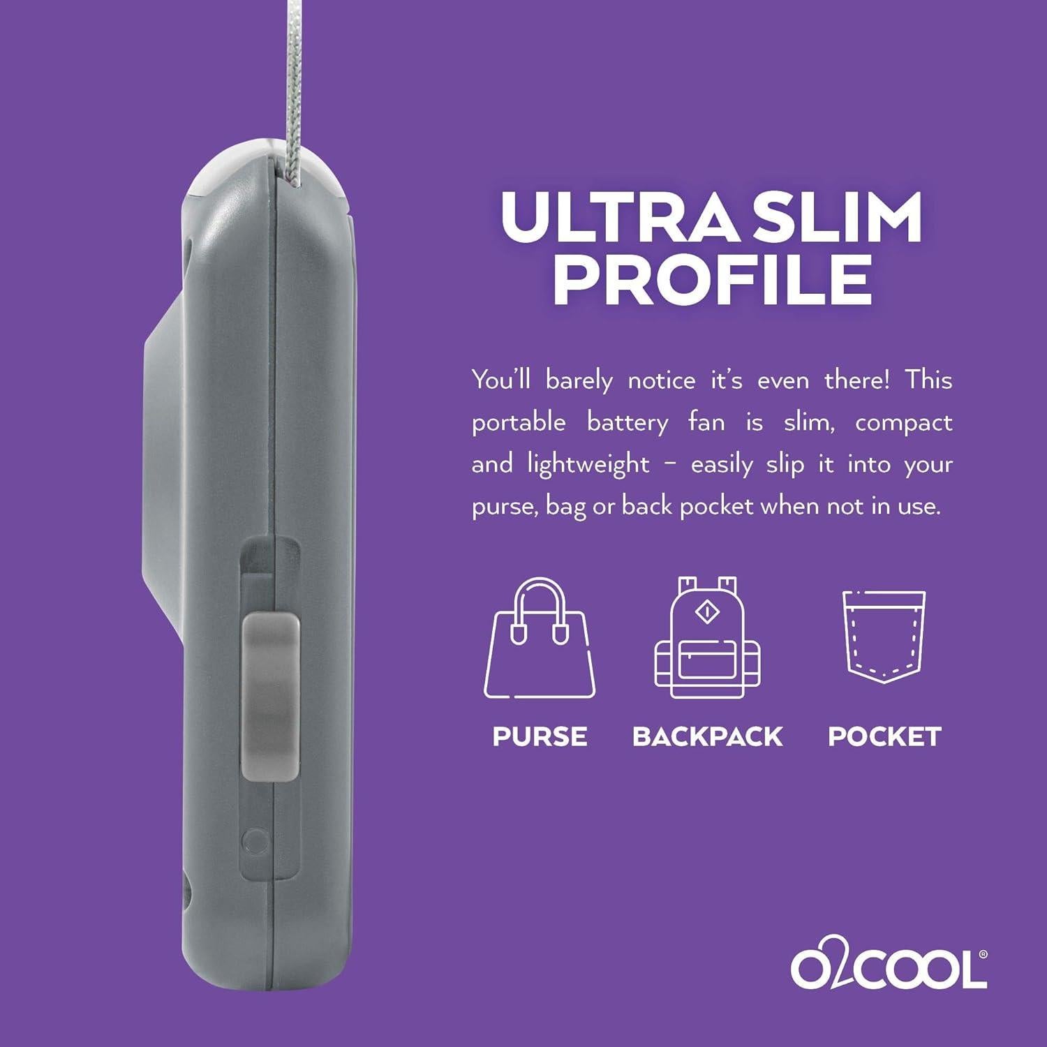 Ventilador de Collar O2COOL, Batería, Paquete de 2, Gris