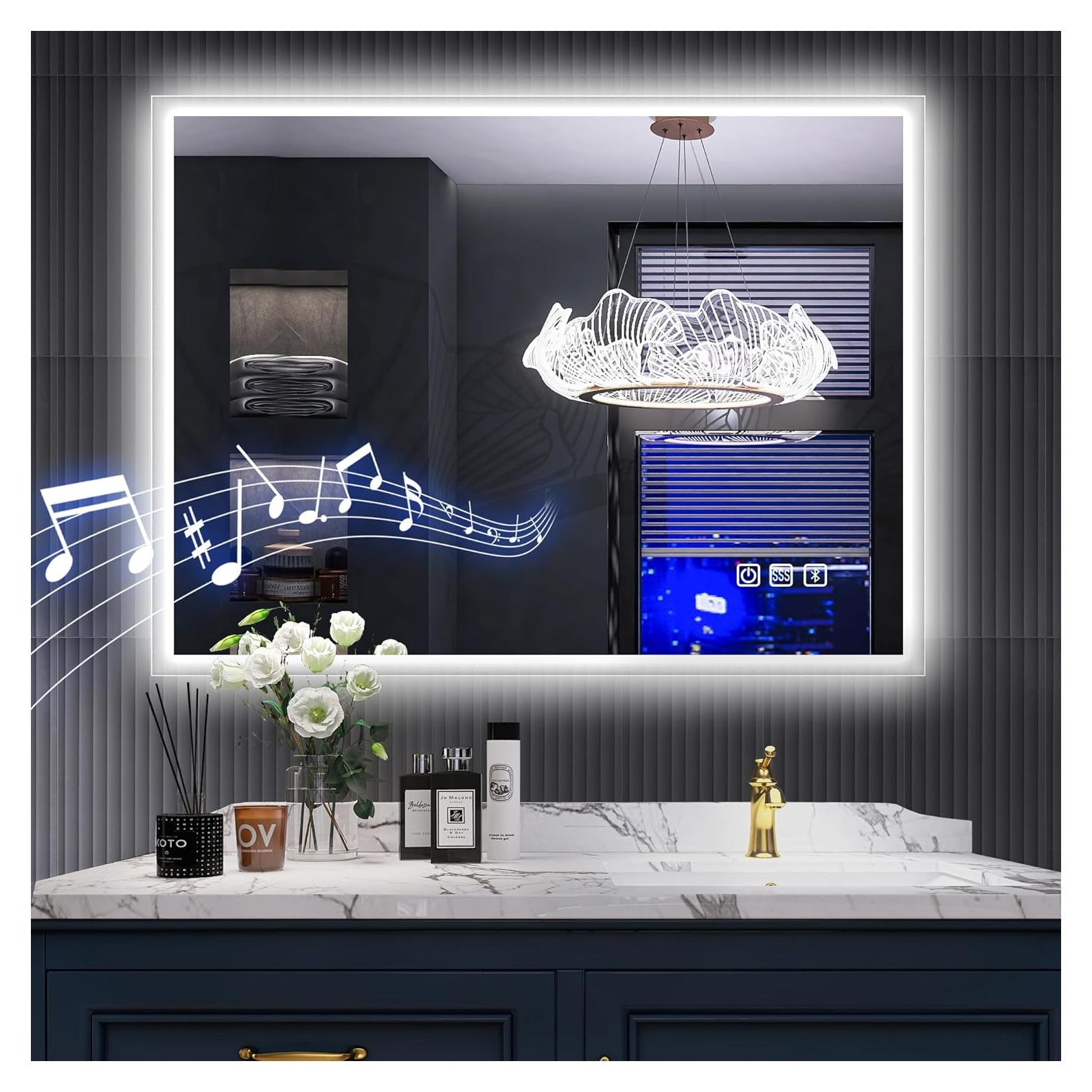 Espejo de Baño LED S'bagno 60x80cm con Bluetooth y Anti-vaho