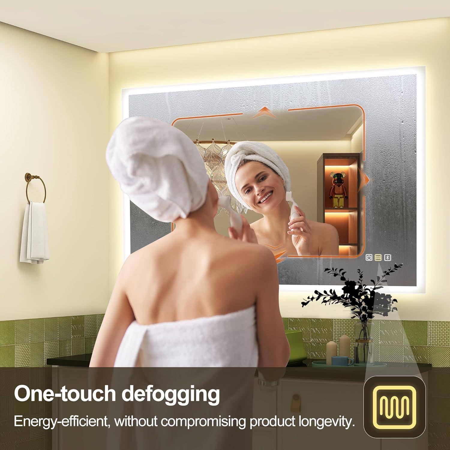 Espejo de Baño LED S'bagno 60x80cm con Bluetooth y Anti-vaho