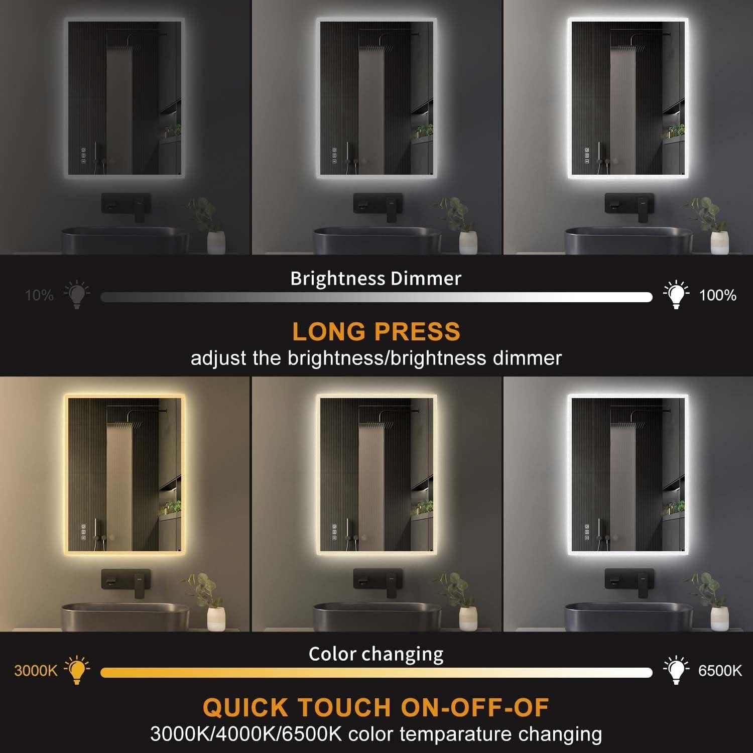 Espejo de Baño LED S'bagno 60x80cm con Bluetooth y Anti-vaho