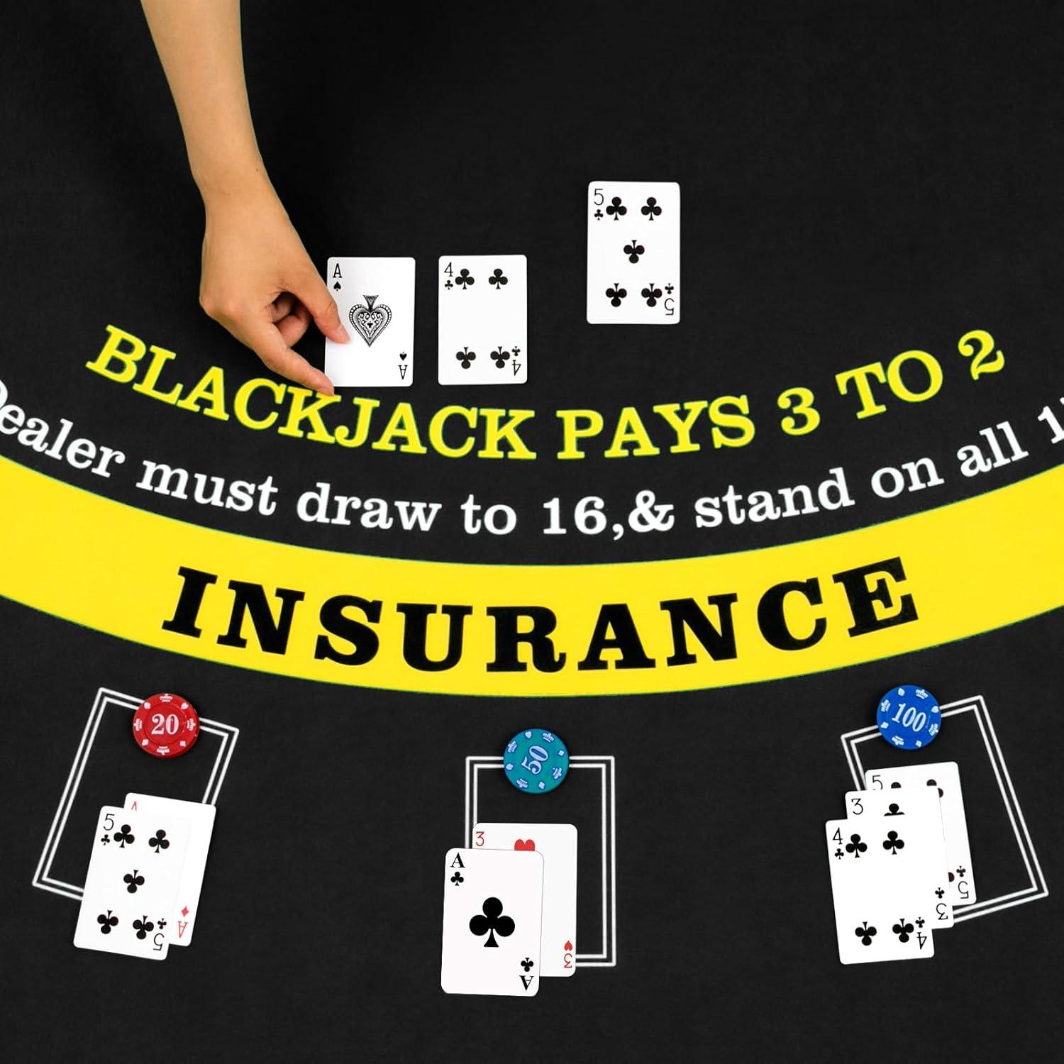 Conjunto de Blackjack Aoriher con Barajador y Tela 91x182cm