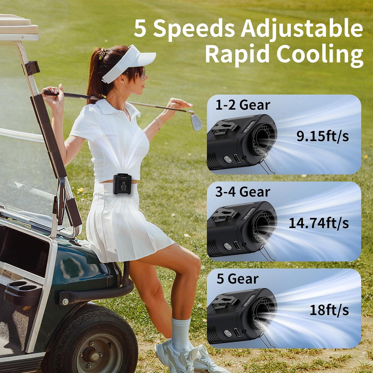 Ventilador Portátil Socool K50 10000mAh 5 Velocidades Negro