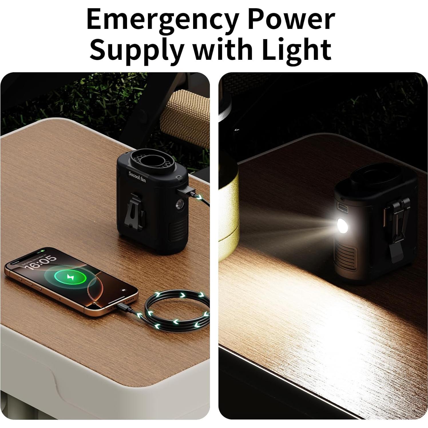 Ventilador Portátil Socool K50 10000mAh 5 Velocidades Negro