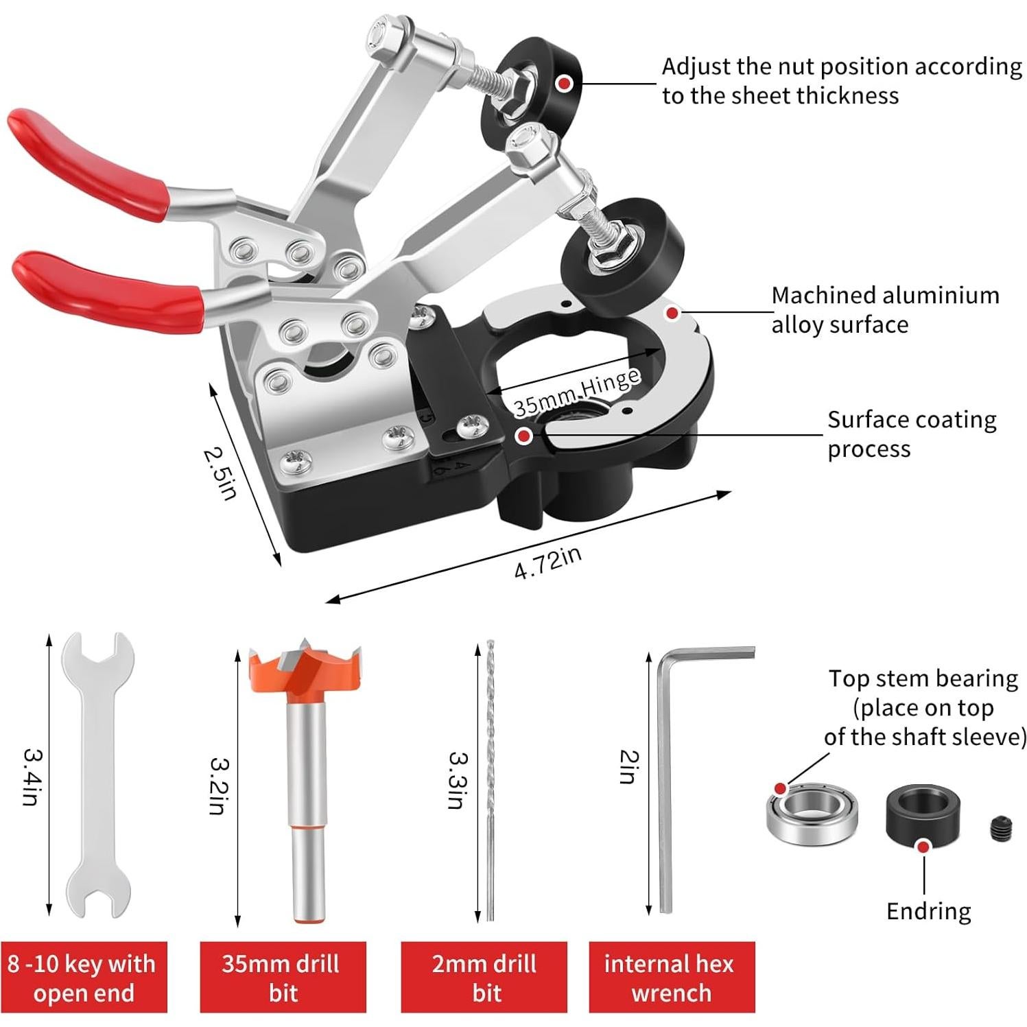 Plantilla de Perforación de Bisagra Oculta Idong 35mm