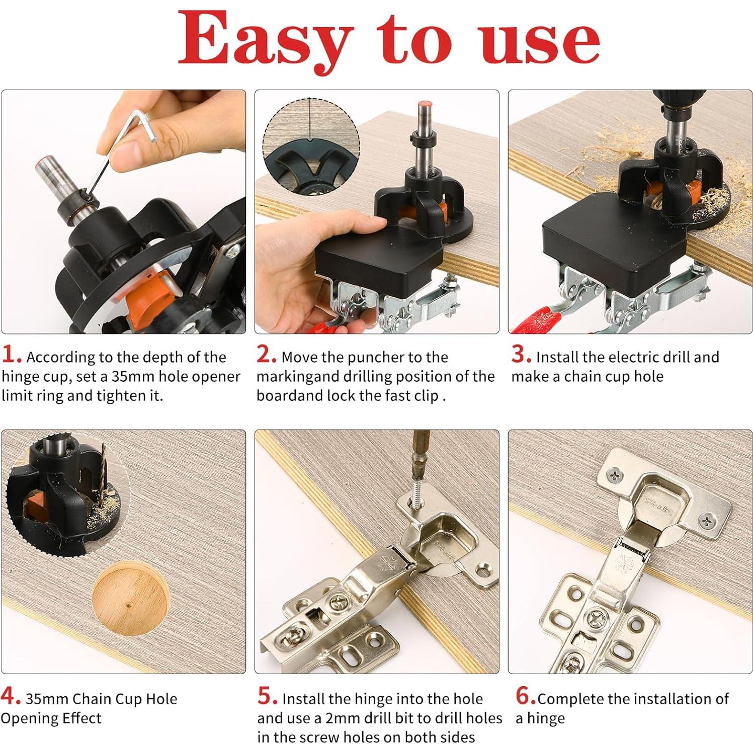 Plantilla de Perforación de Bisagra Oculta Idong 35mm