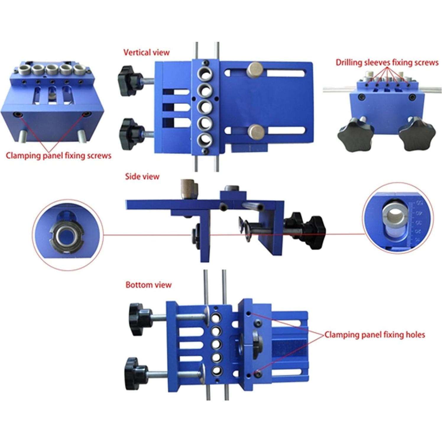 Kit de Plantilla de Perforación PANGOLIN Jig Dowel 5 Agujeros