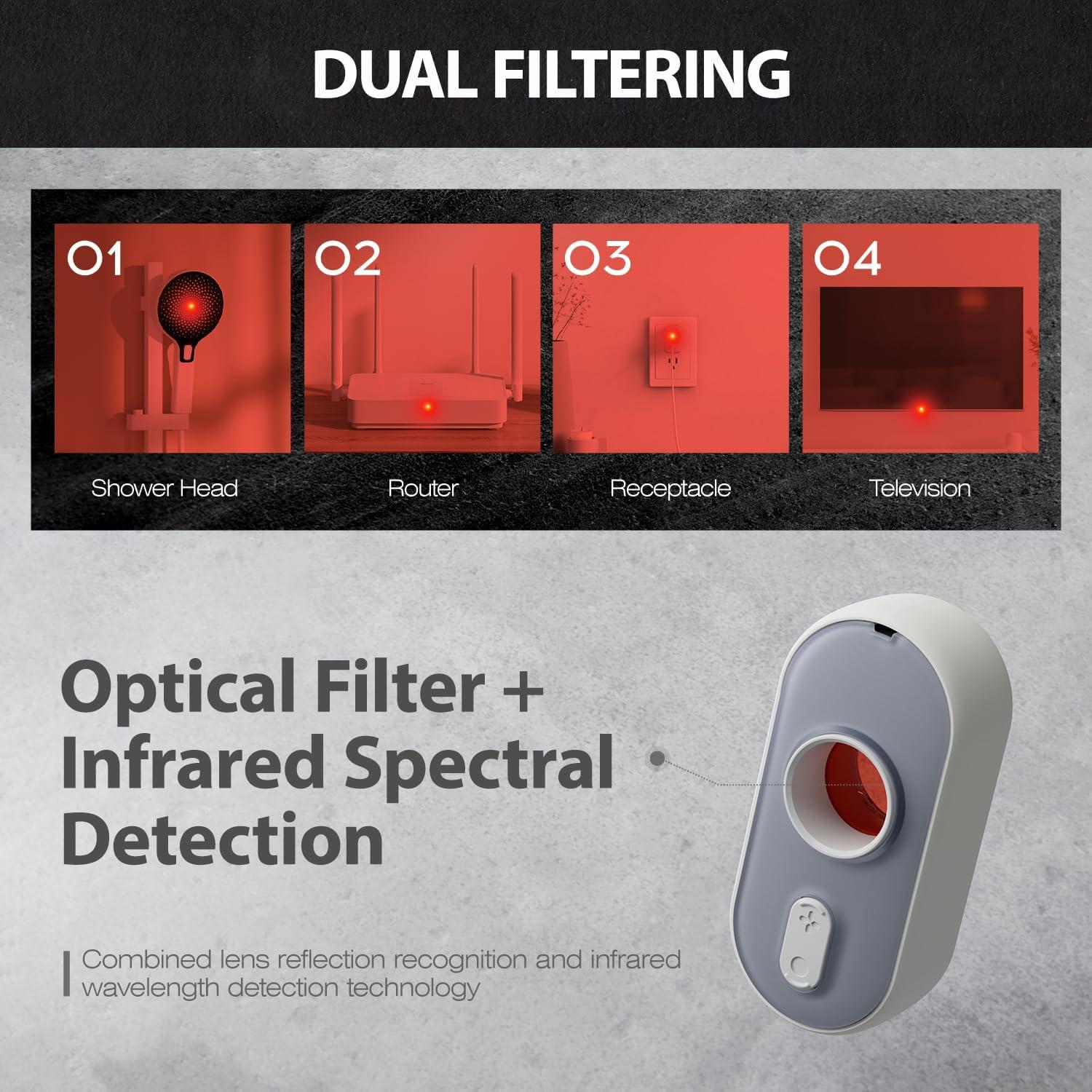Detector de Cámara Oculta Kacylzom 3-en-1 con Linterna LED