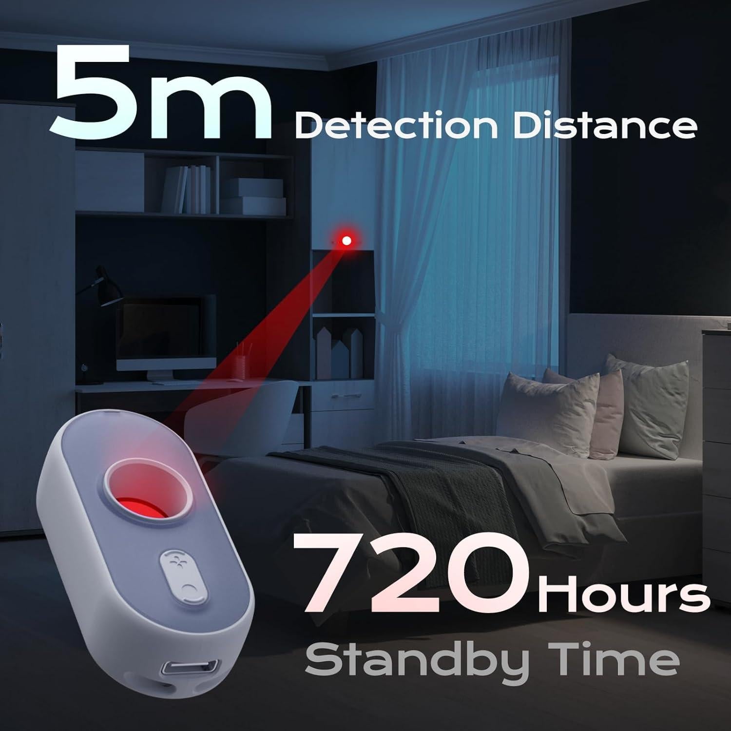 Detector de Cámara Oculta Kacylzom 3-en-1 con Linterna LED