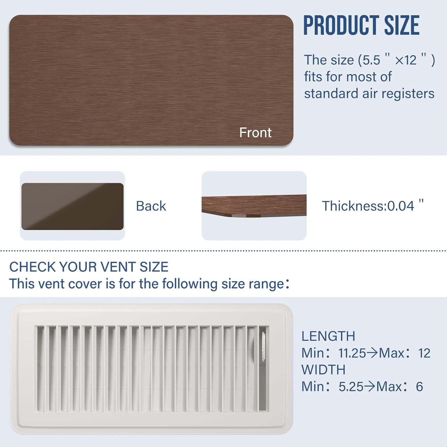 Cubiertas Magnéticas de Ventilación BEWAVE 5.5x12" Set de 3