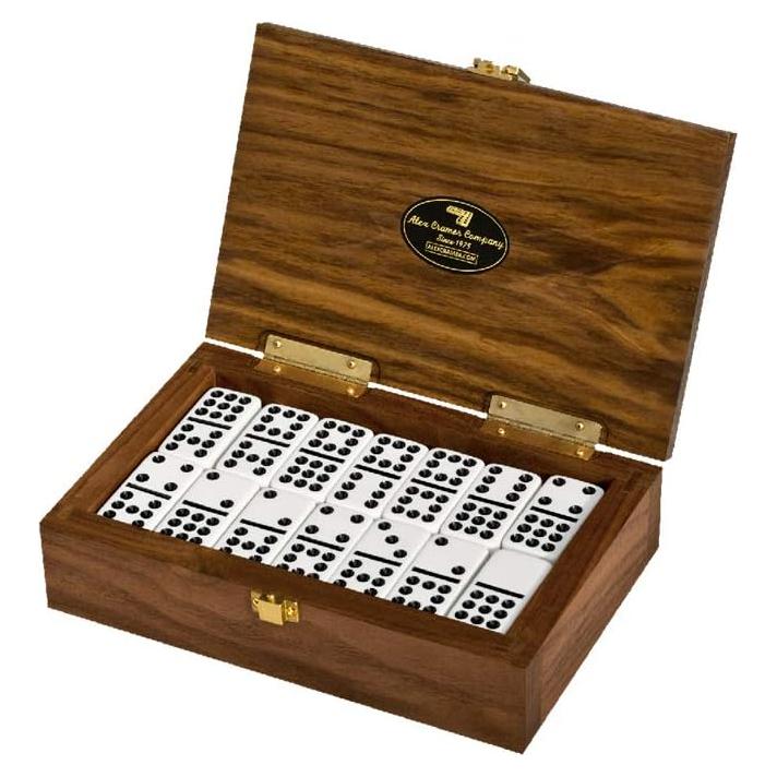 Juego de Dominó Doble 9 Alex Cramer con Estuche de Nogal