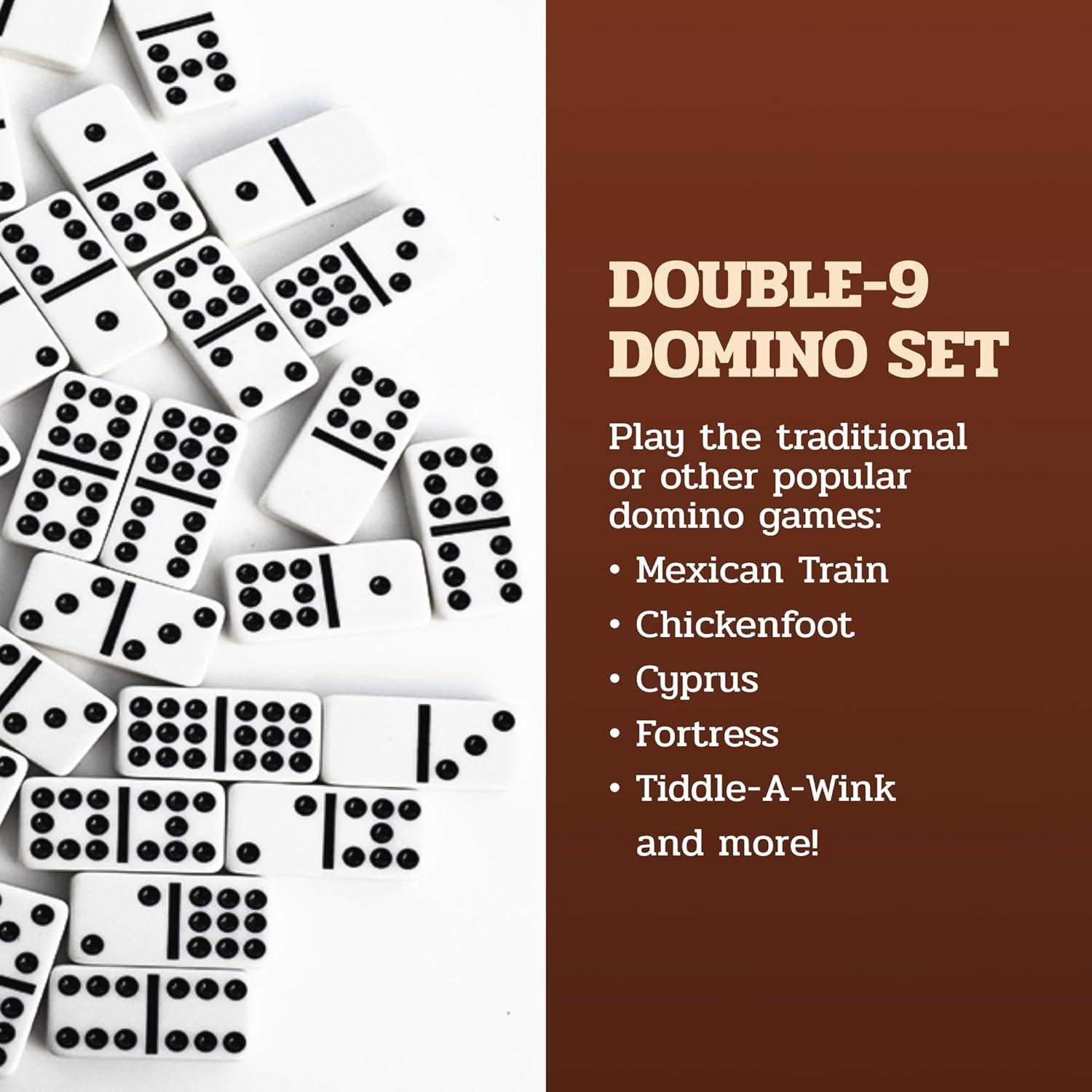 Juego de Dominó Doble 9 Alex Cramer con Estuche de Nogal