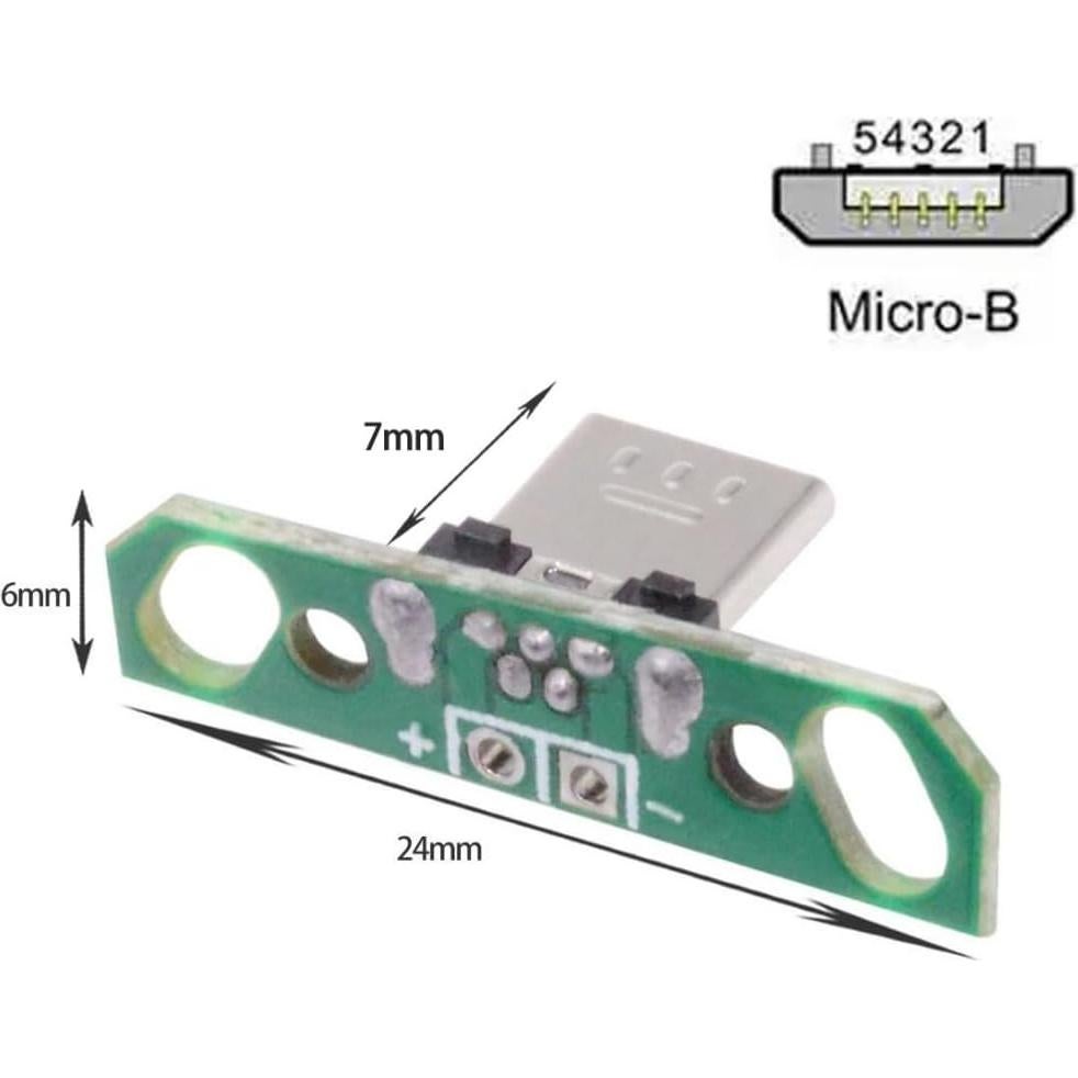 Conector USB 2.0 Micro Macho 2Pin CY - 5 Pack para Soldar