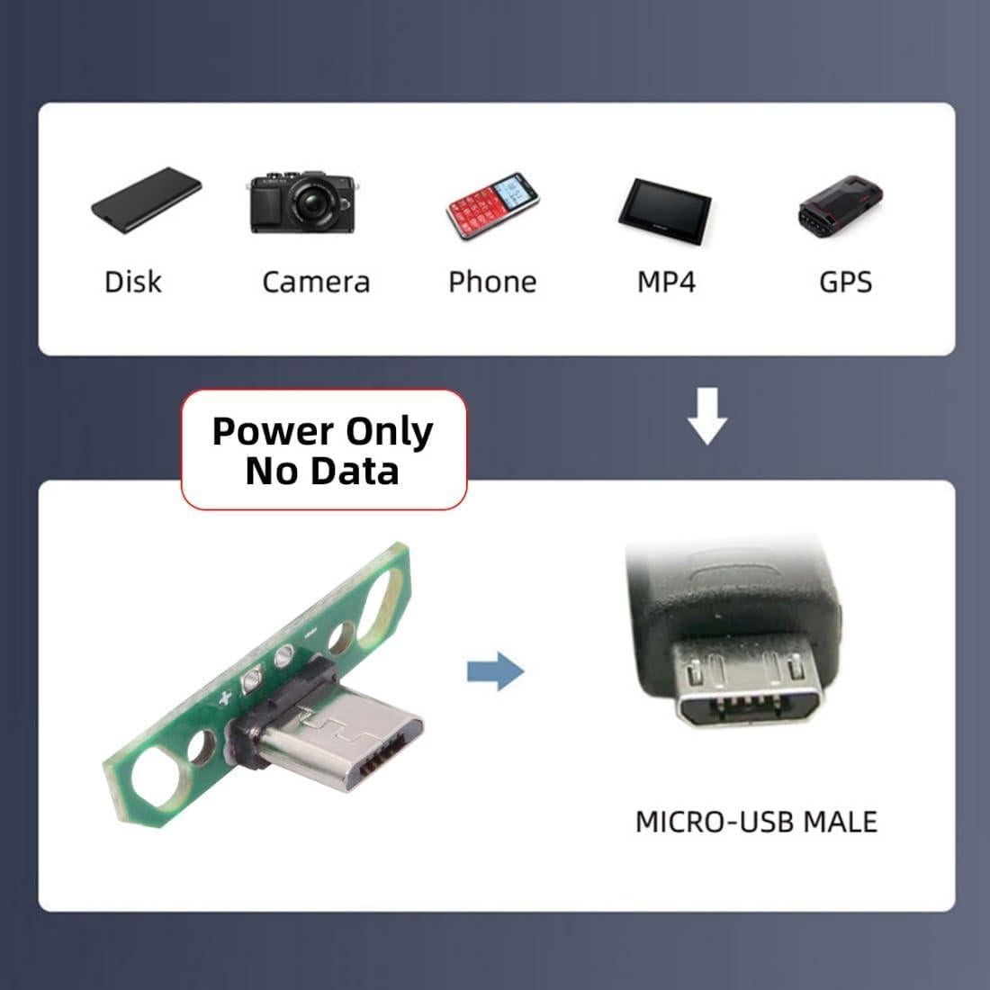 Conector USB 2.0 Micro Macho 2Pin CY - 5 Pack para Soldar