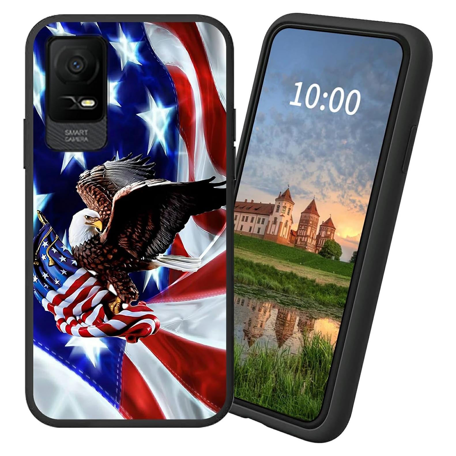Funda TPU suave Dikoer para TCL Ion X 6.0" bandera americana