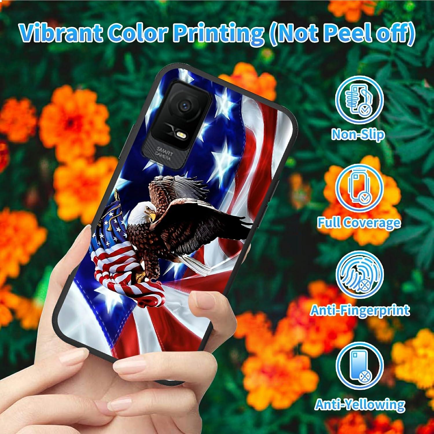 Funda TPU suave Dikoer para TCL Ion X 6.0" bandera americana