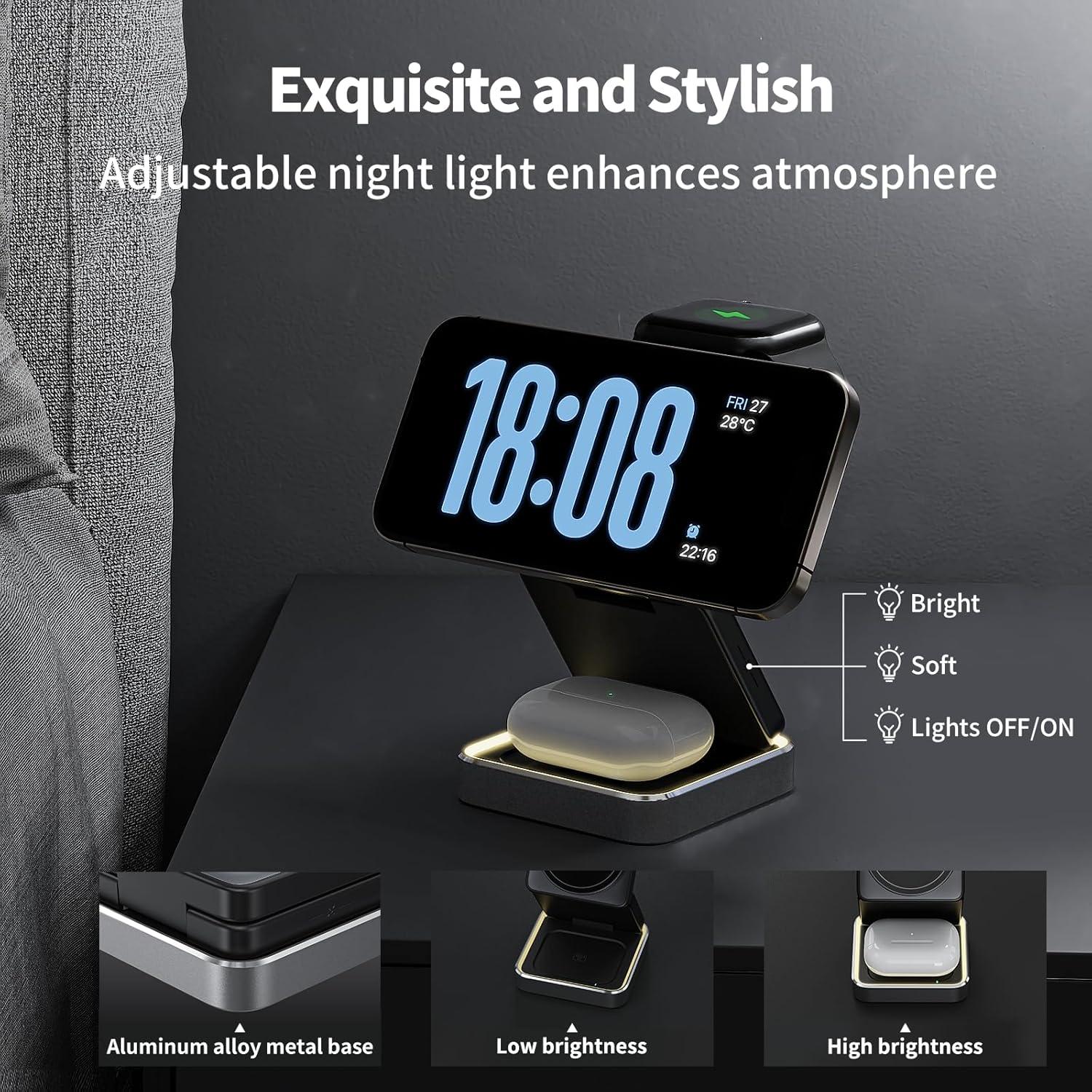 Cargador Inalámbrico Magnético 3-en-1 SDPR para iPhone 12-16