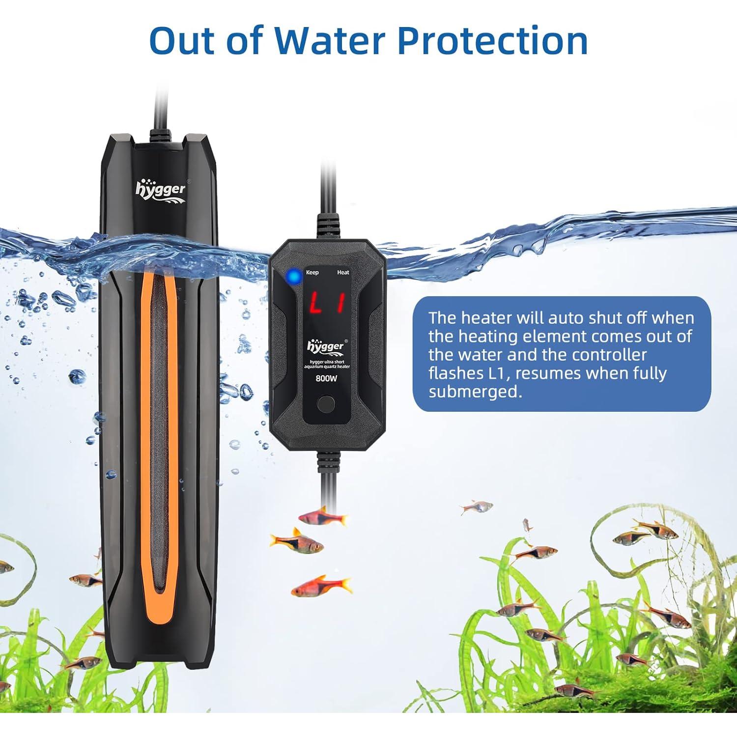 Calentador de Acuario Hygger 100W para 19-98 Litros