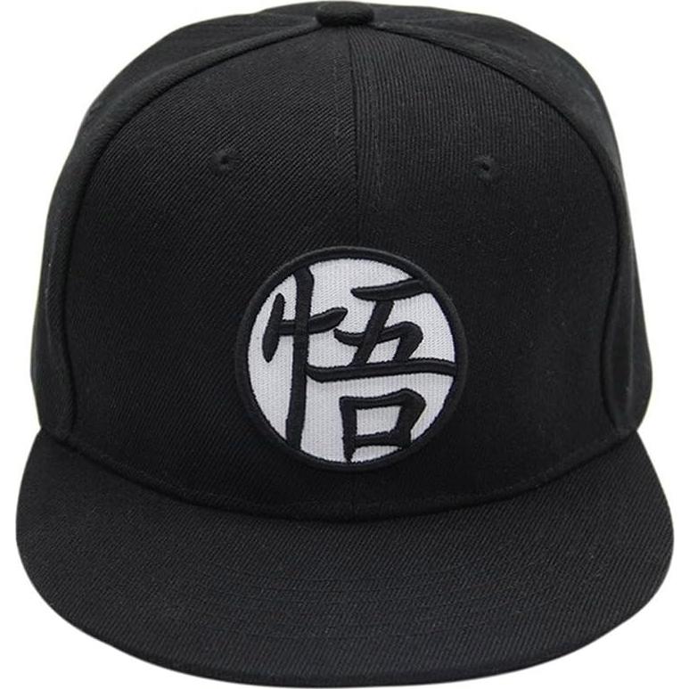 Gorra de béisbol de anime ajustable Snapback negra