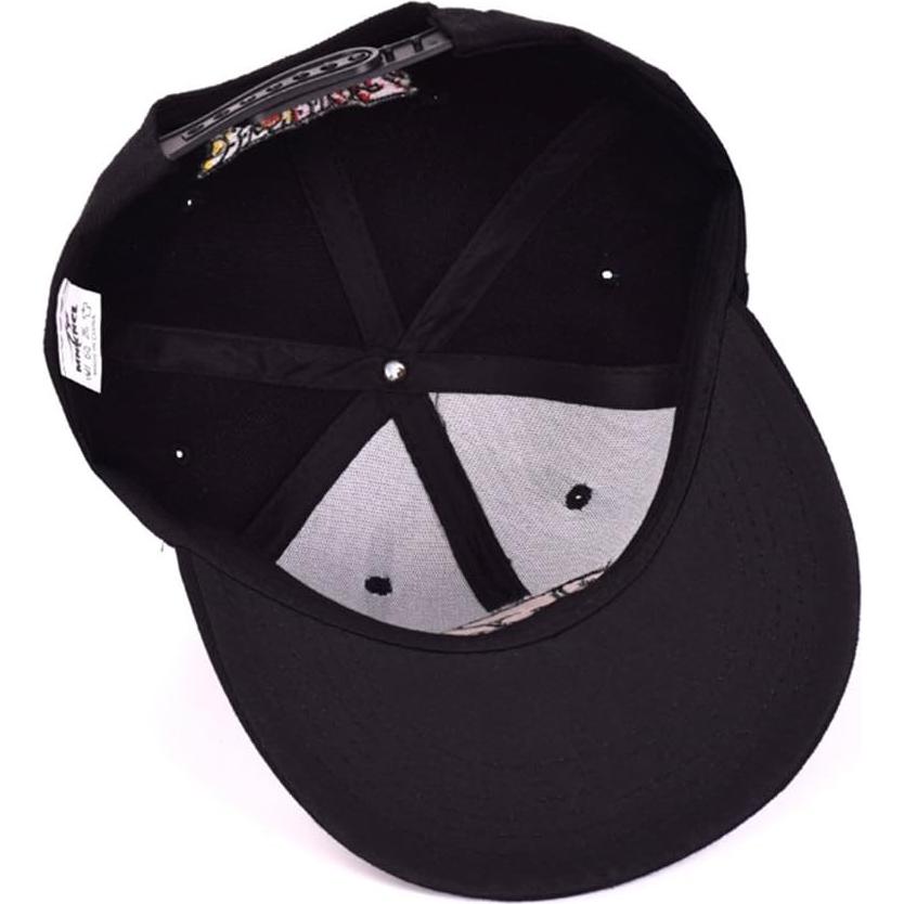 Gorra de béisbol de anime ajustable Snapback negra