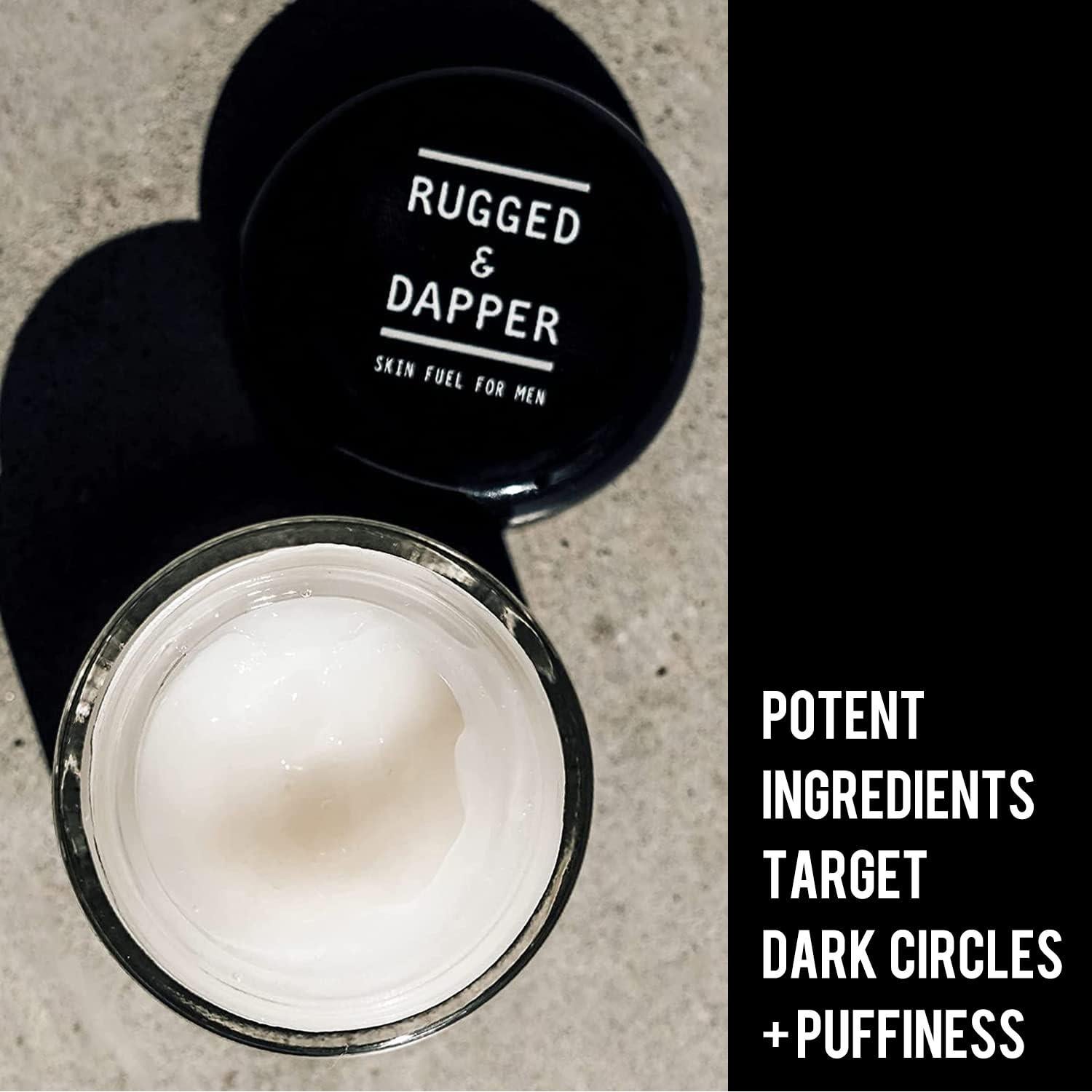 RUGGED & DAPPER Premium Men's Eye Cream | Age Defense for Dark Circles, Wrinkles & Puffy Eyes | Unscented | Hyaluronic Acid, Aloe + Argan Oil