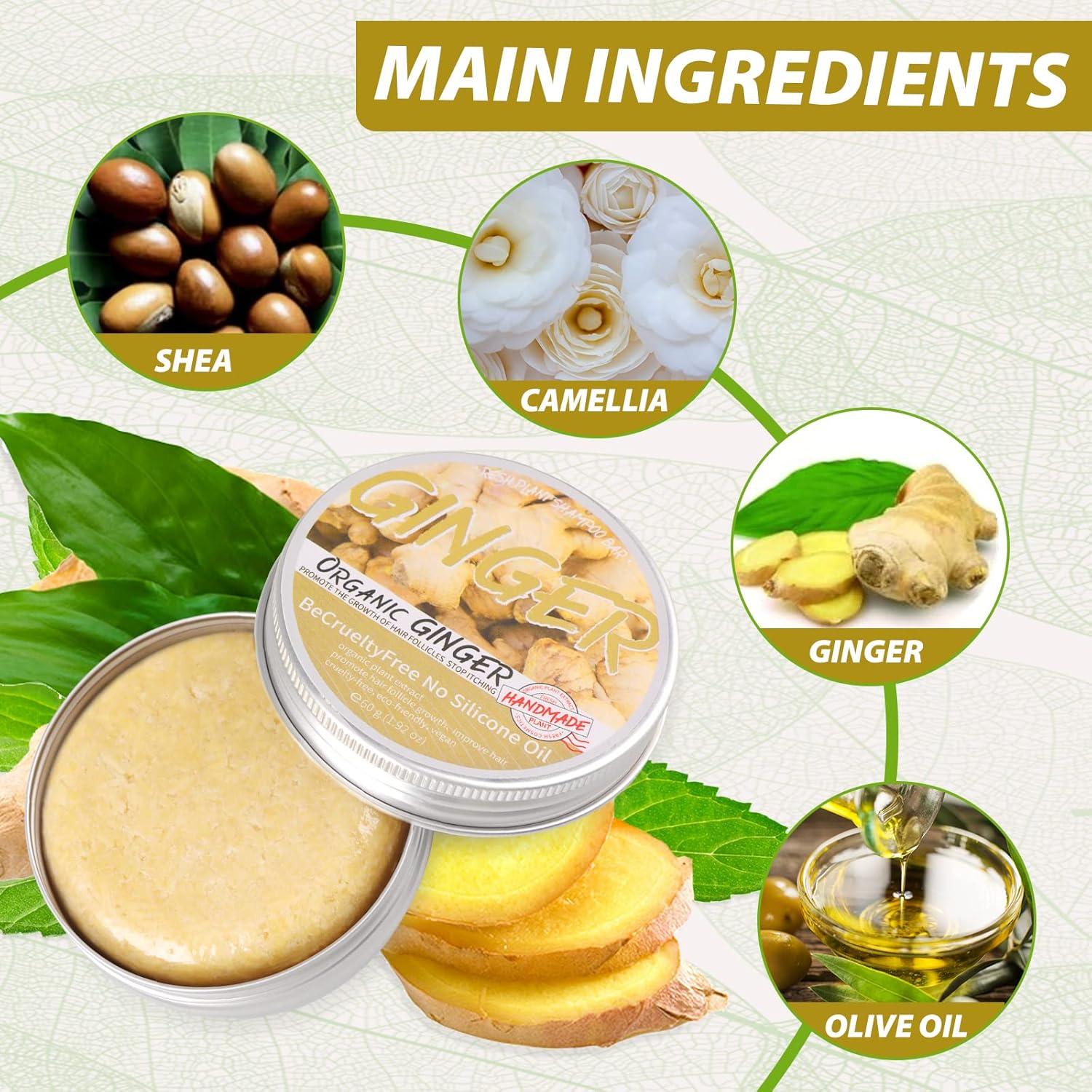 Jabón de Champú de Jengibre Starhig 2 Pcs - Crecimiento Cabello