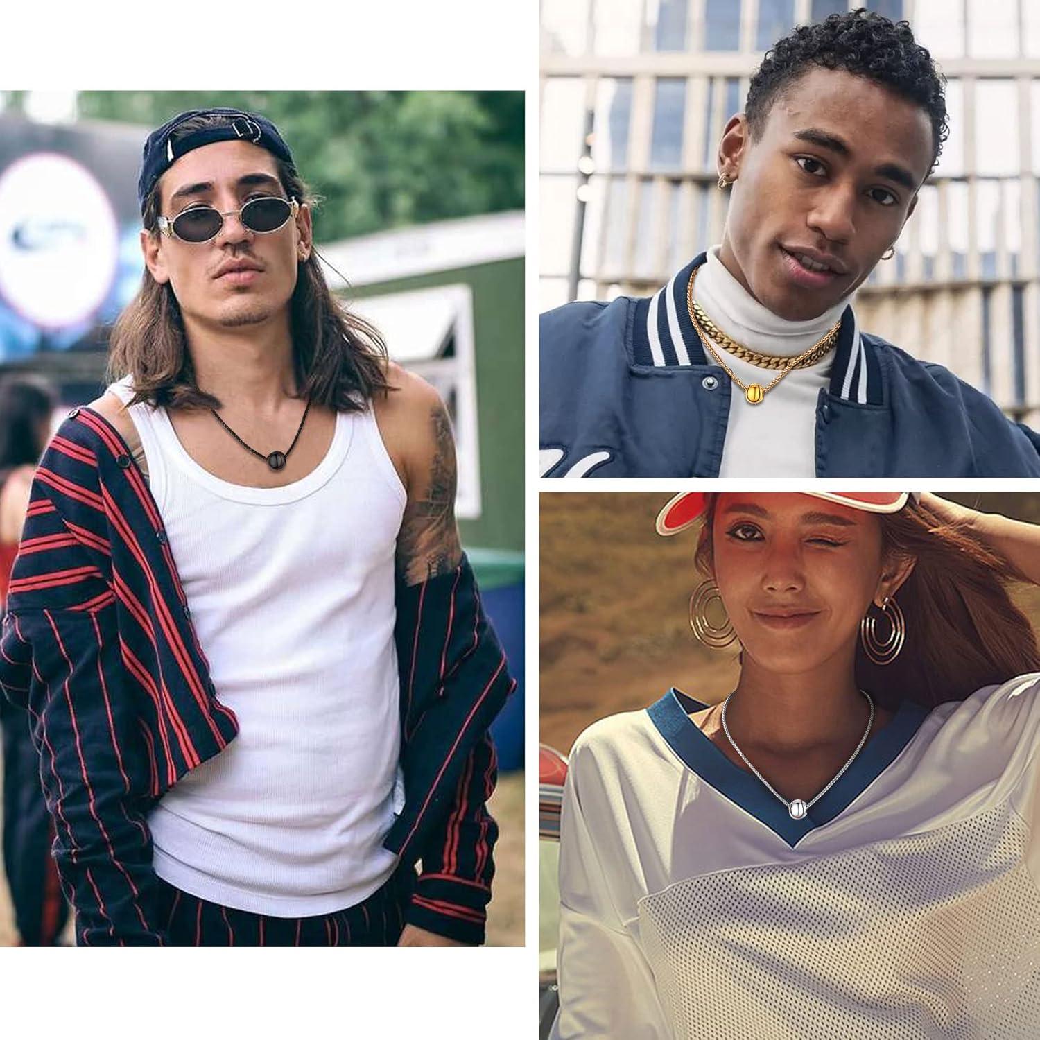 Collar de Acero Inoxidable para Hombres Bestyle - Béisbol 18K