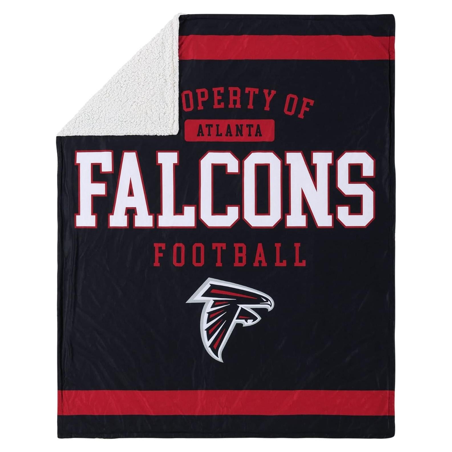 Manta de Sherpa Plush FOCO Atlanta Falcons 152x127 cm