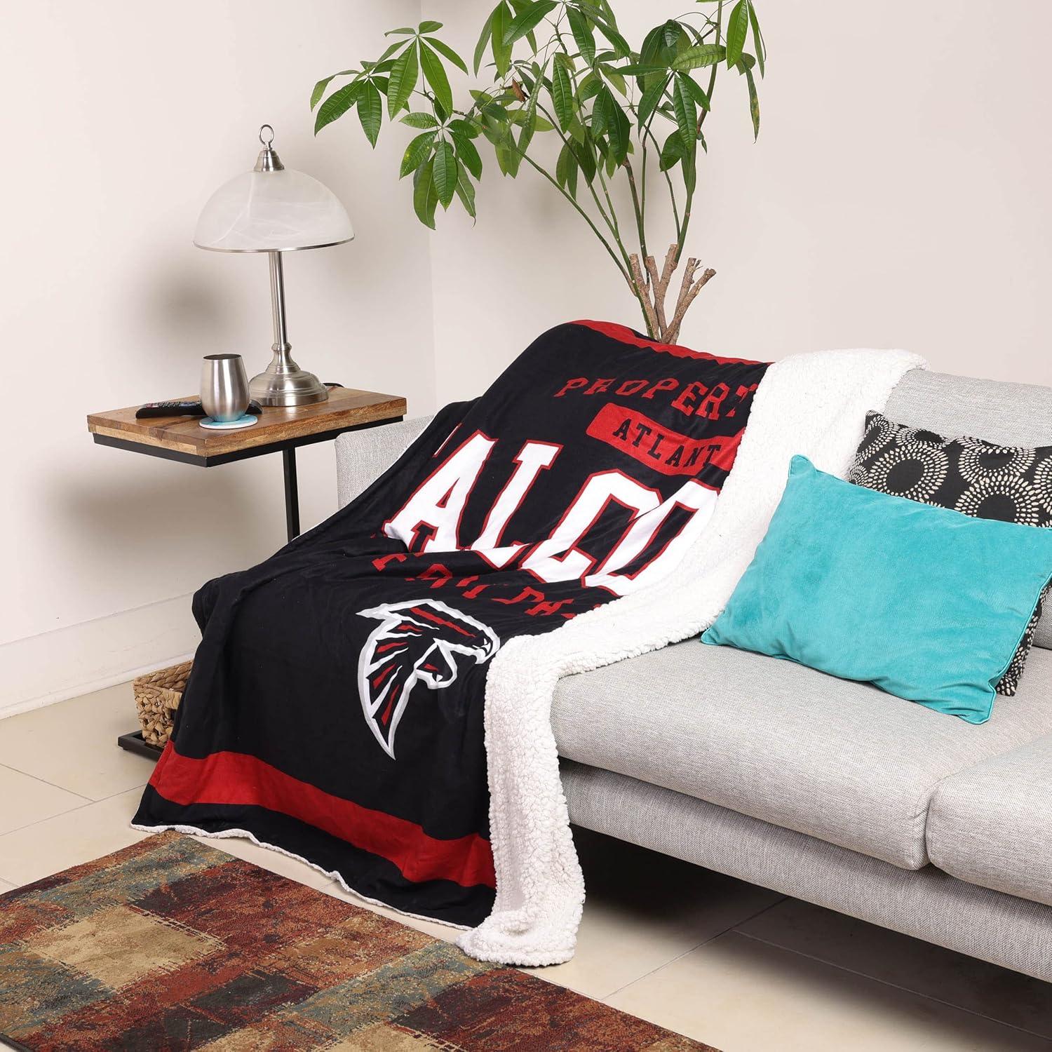 Manta de Sherpa Plush FOCO Atlanta Falcons 152x127 cm