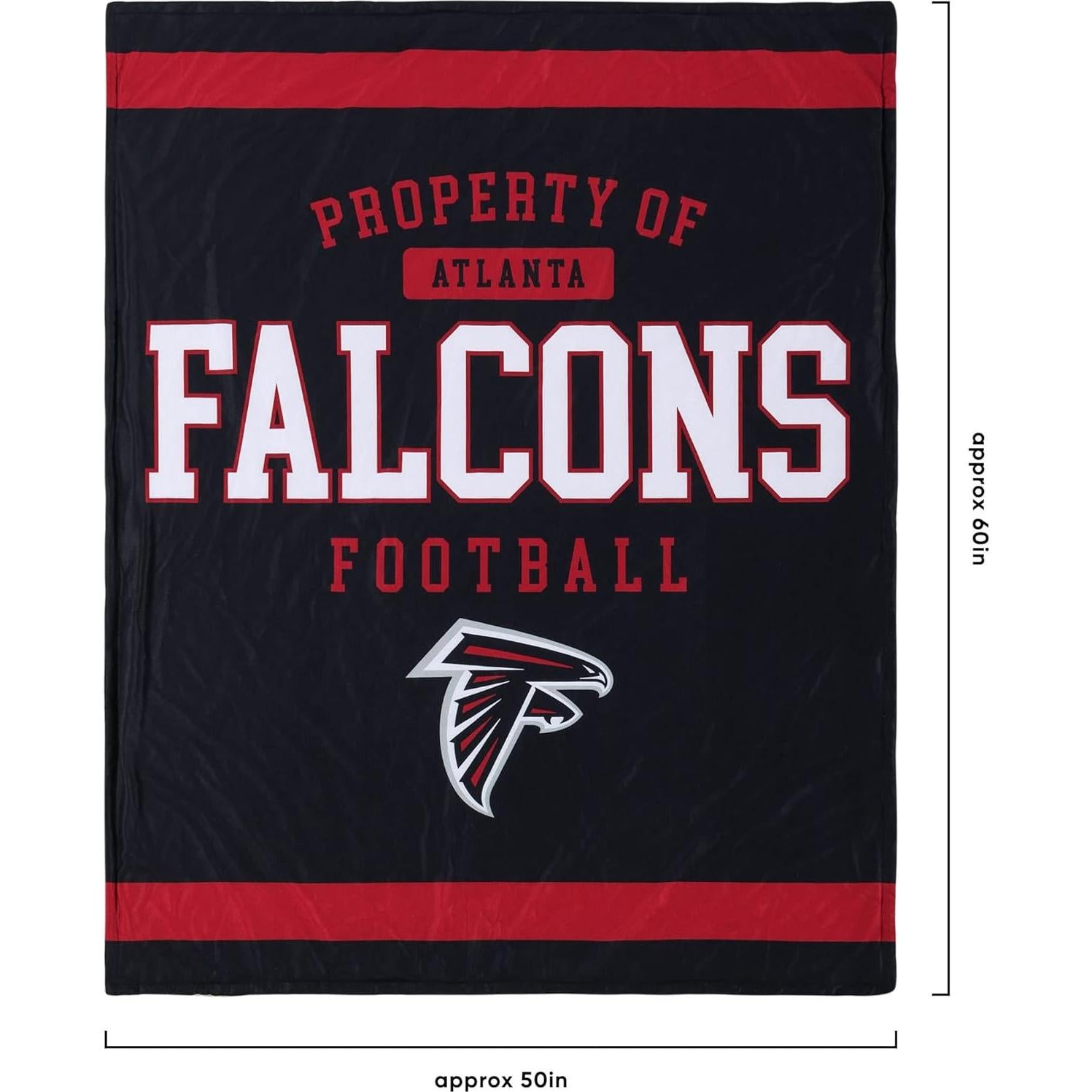 Manta de Sherpa Plush FOCO Atlanta Falcons 152x127 cm