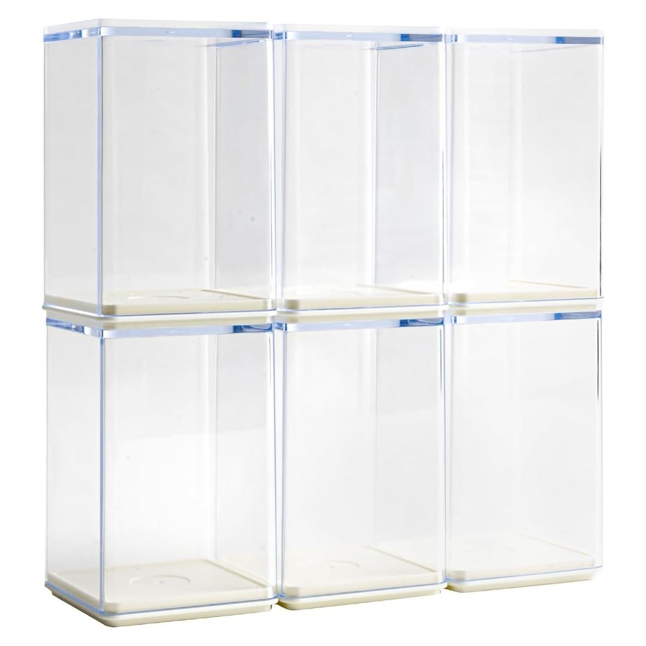 6 Cajas de Exhibición Transparentes Apilables WMM para Mini Figuras