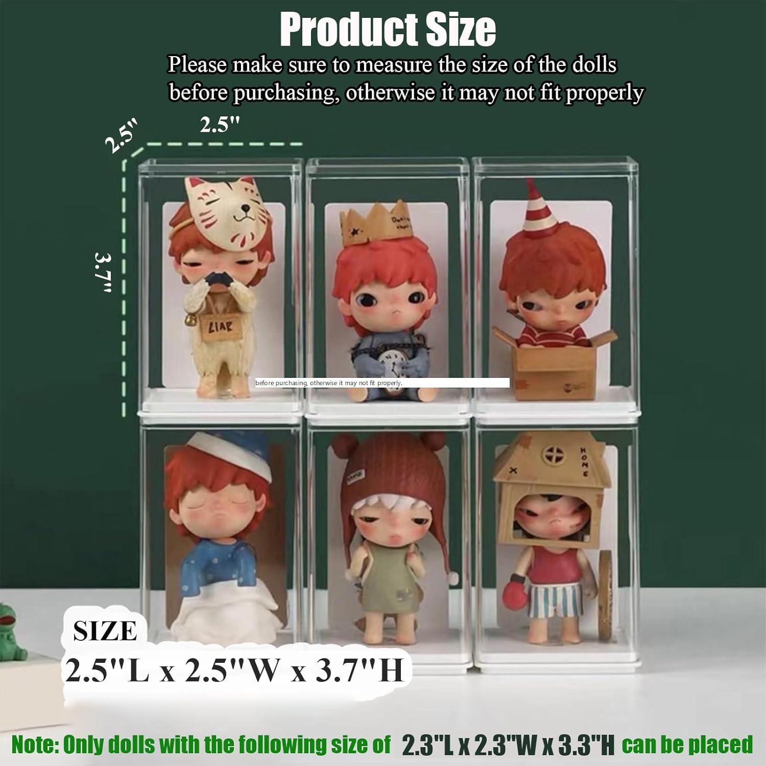 6 Cajas de Exhibición Transparentes Apilables WMM para Mini Figuras