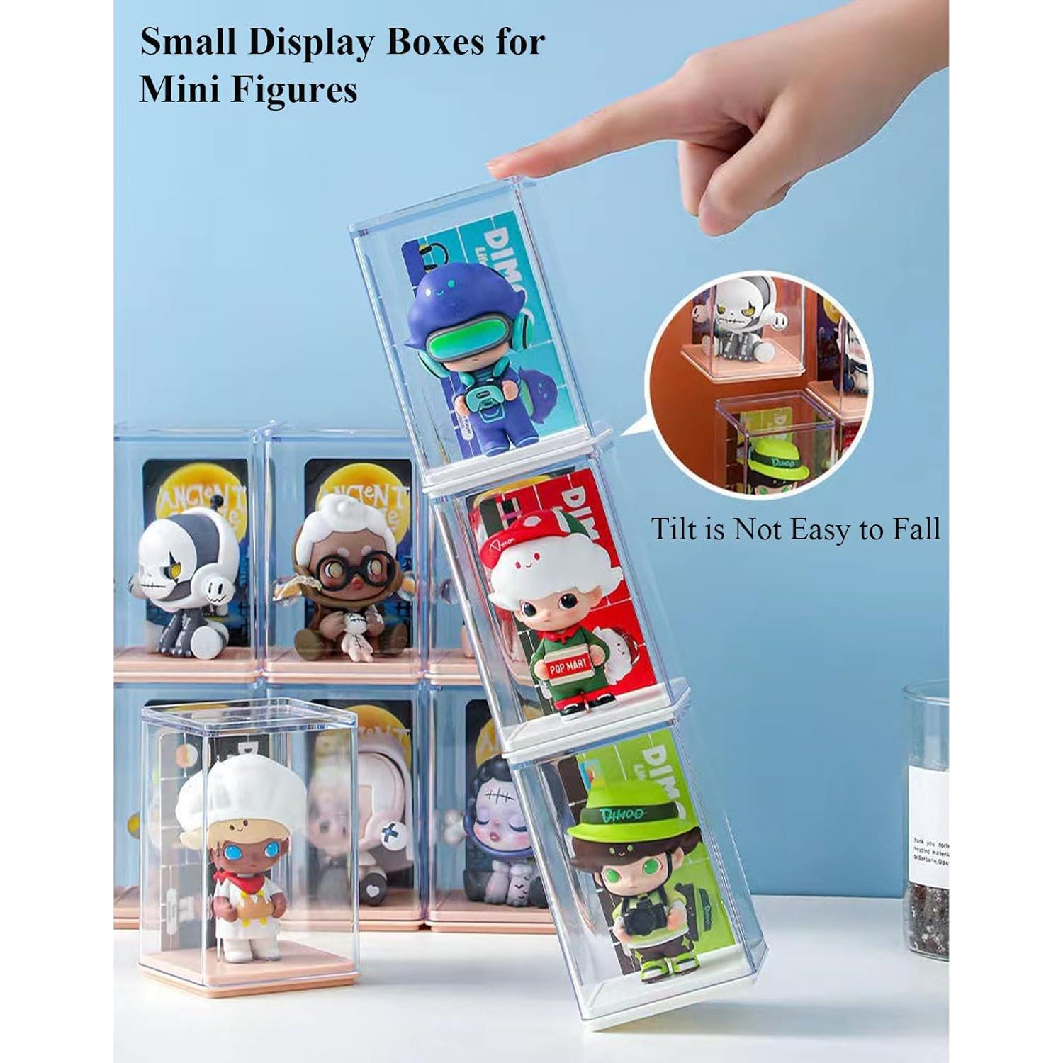 6 Cajas de Exhibición Transparentes Apilables WMM para Mini Figuras