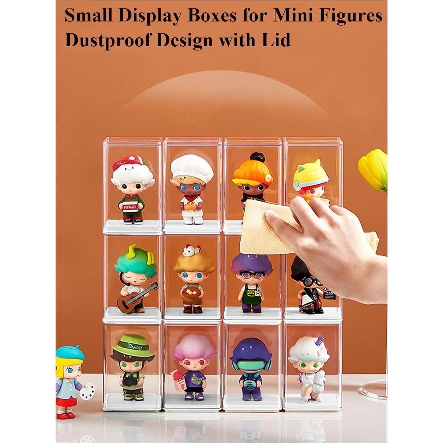 6 Cajas de Exhibición Transparentes Apilables WMM para Mini Figuras