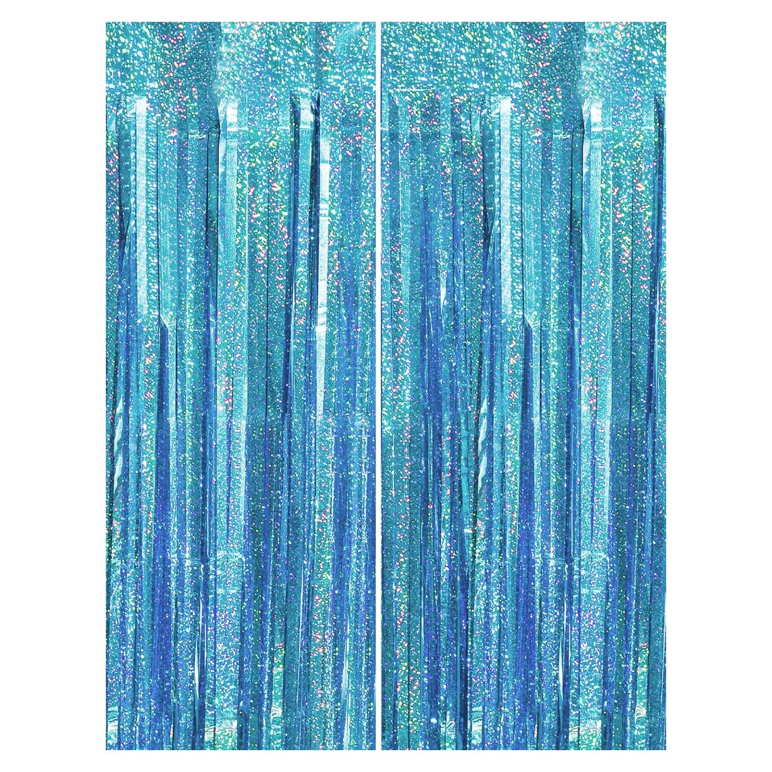 Cortinas de Flecos Metálicos Azules Ofisany 1.83m x 0.91m - 2 Paquetes