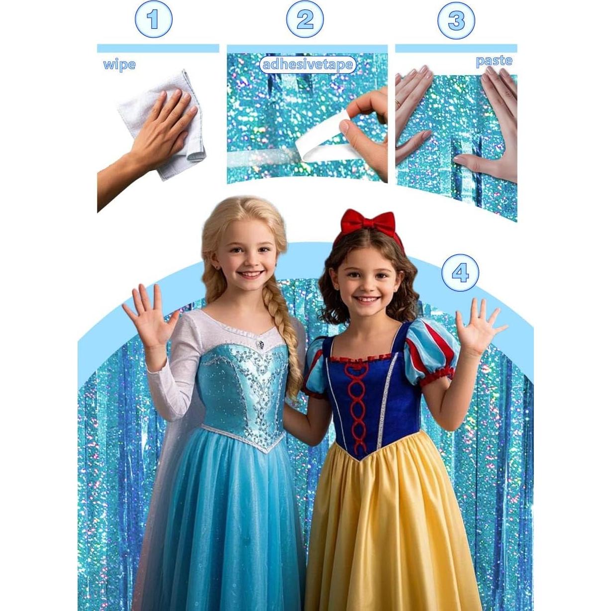 Cortinas de Flecos Metálicos Azules Ofisany 1.83m x 0.91m - 2 Paquetes