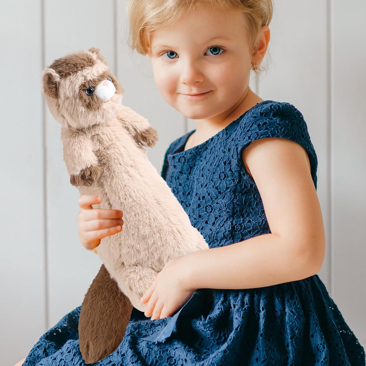 Peluche de Hurón ZJoey 53 cm Marrón Suave y Abrazable