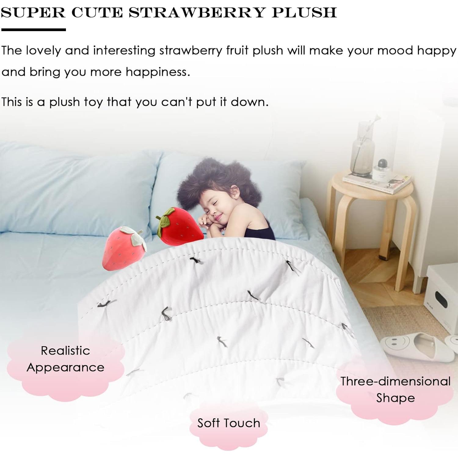 Almohada de Fresa de Peluche Zhidiloveyou 23 cm Rosa