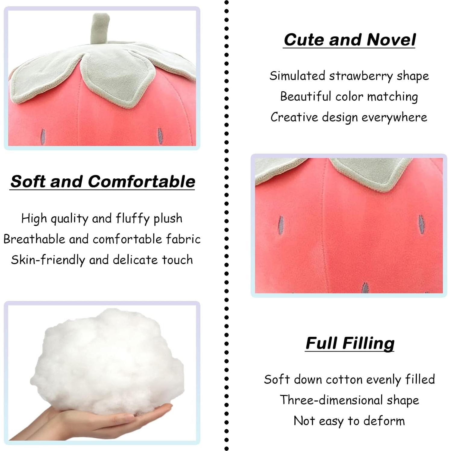 Almohada de Fresa de Peluche Zhidiloveyou 23 cm Rosa