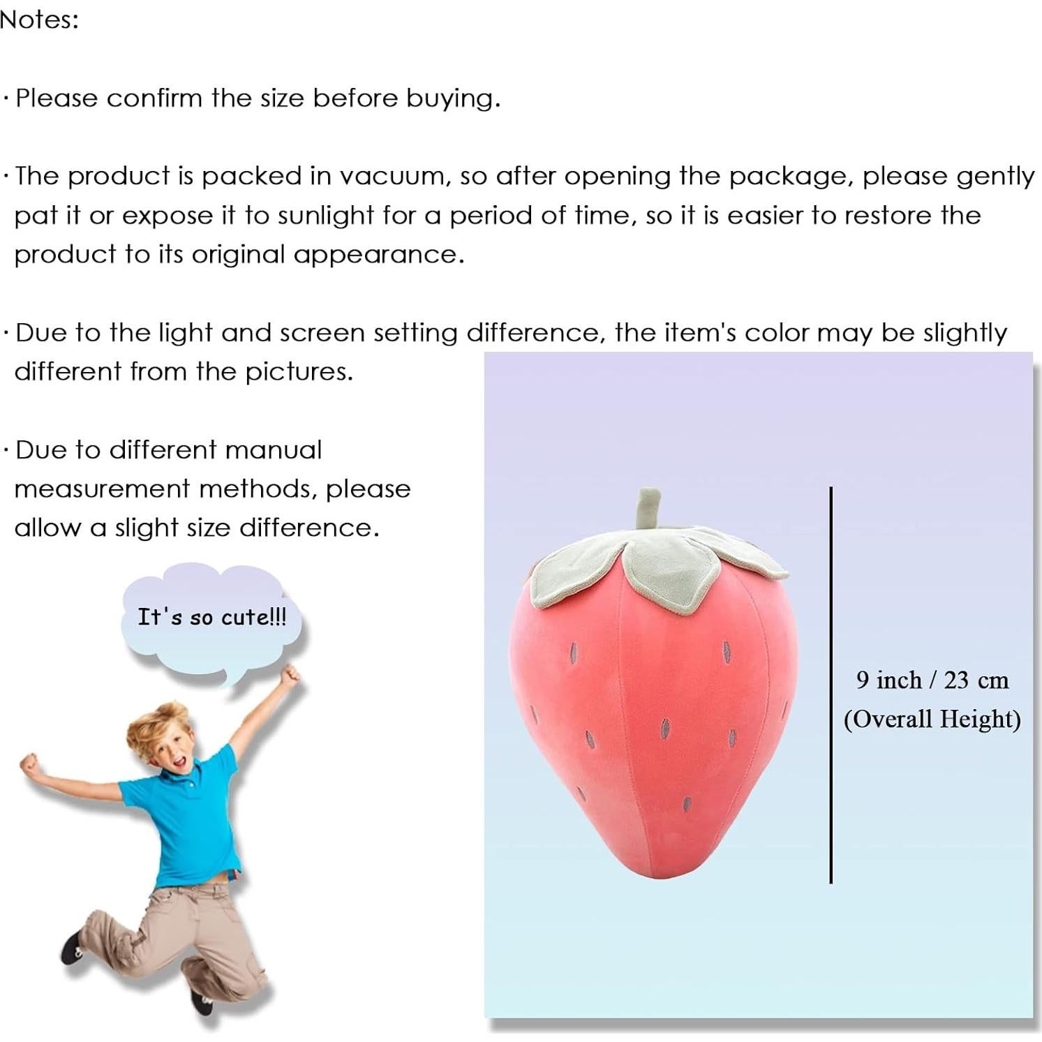 Almohada de Fresa de Peluche Zhidiloveyou 23 cm Rosa