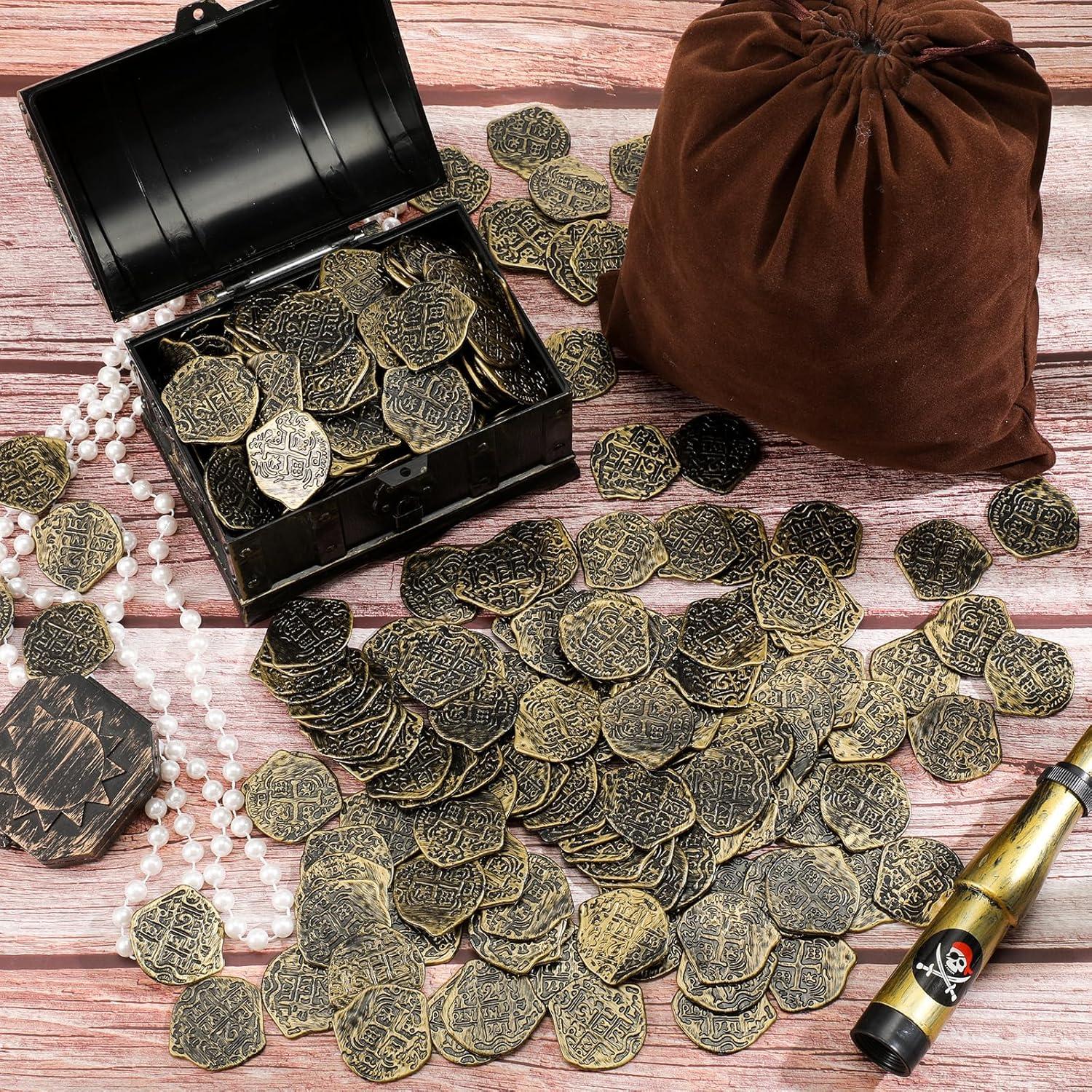 Juego de Monedas de Plástico Pirata Jenaai 500 Pcs Bronce