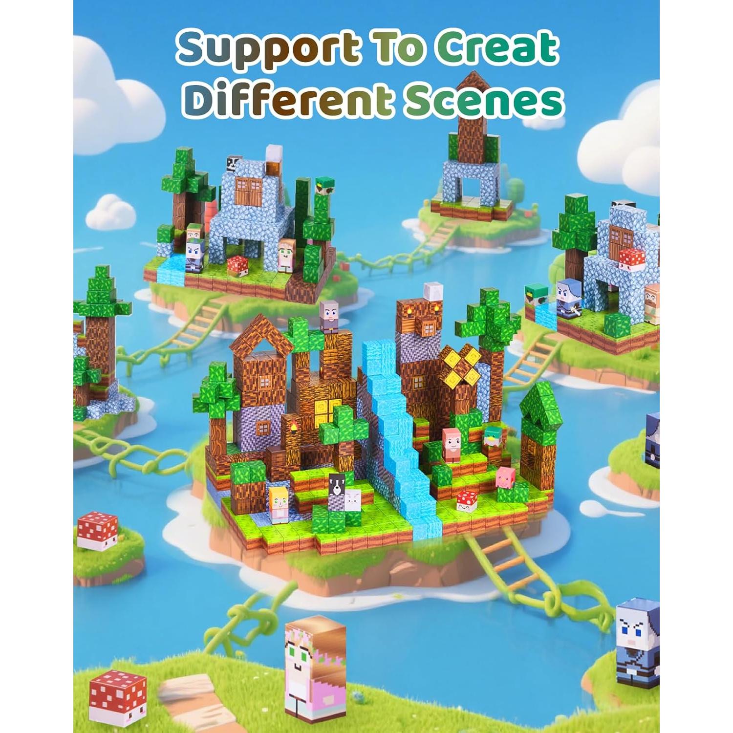 Bloques Magnéticos Gleamkid 123 Piezas Castillo del Bosque