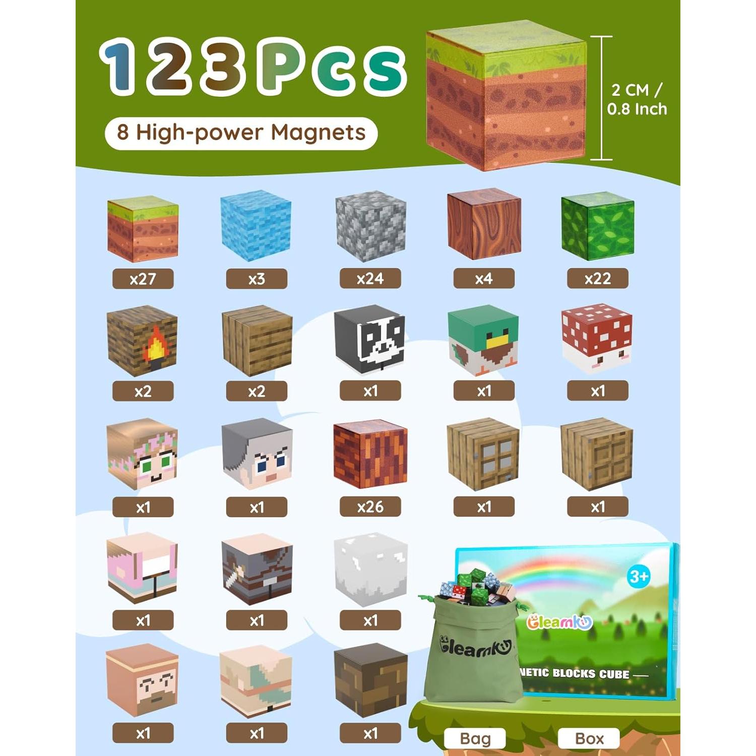 Bloques Magnéticos Gleamkid 123 Piezas Castillo del Bosque