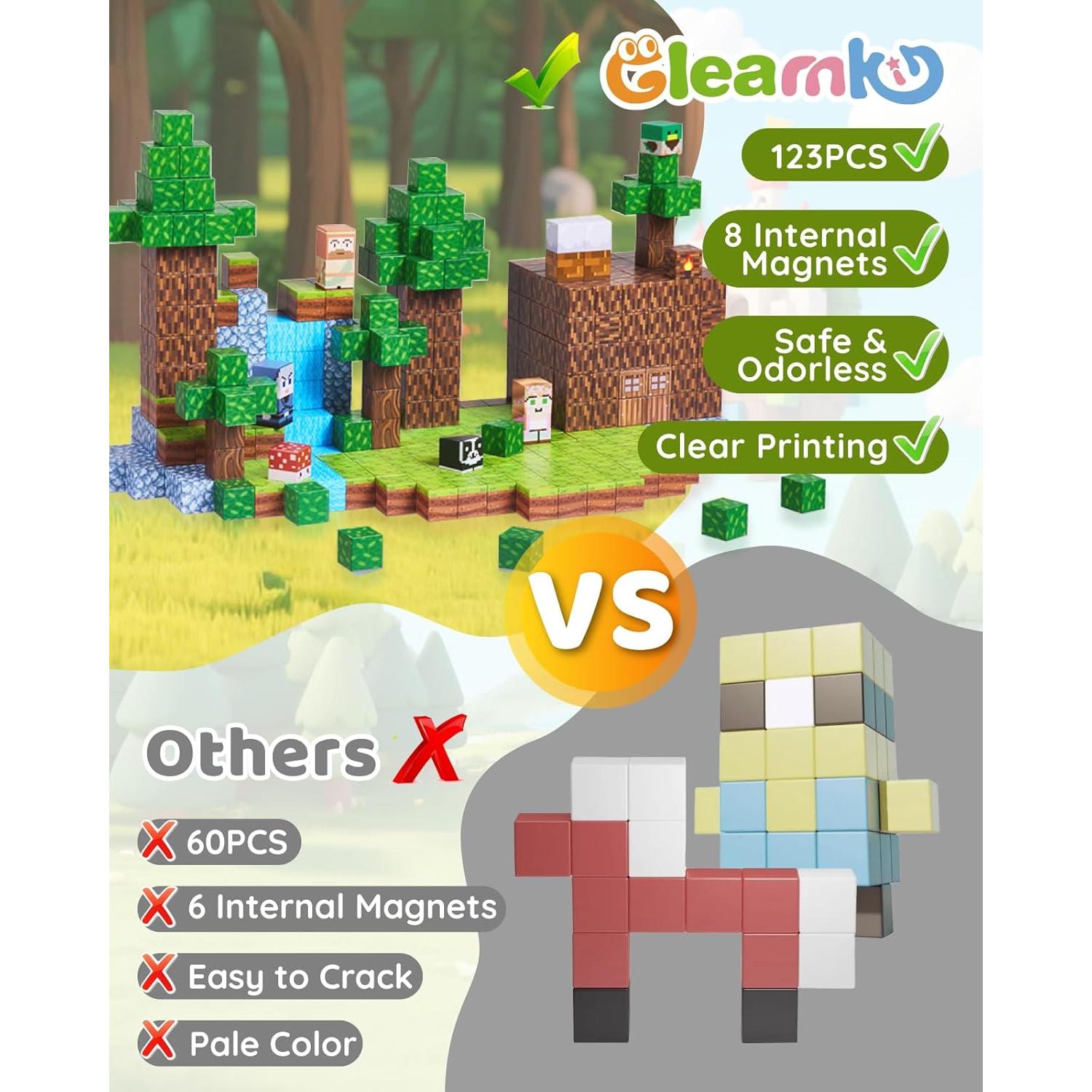 Bloques Magnéticos Gleamkid 123 Piezas Castillo del Bosque